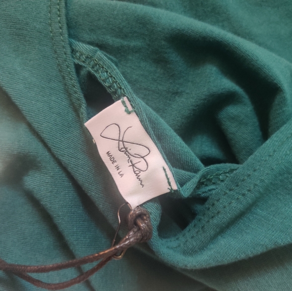 Laina Rauma Superfine Jersey Tacked Crop Top in Evergreen size Large - Picture 3 of 4